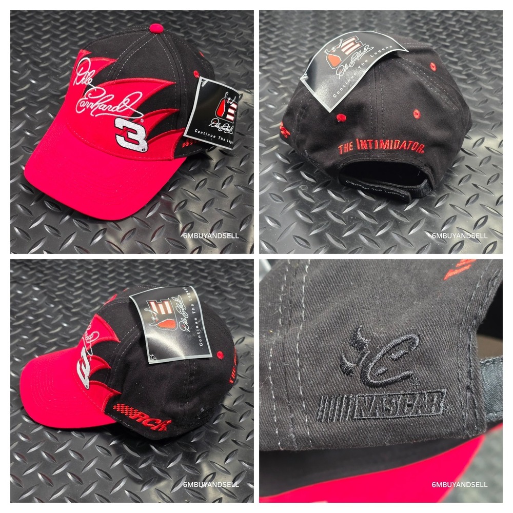 Vintage 1990s Dale Earnhardt #3 Sharktooth Strap back Hat NWT Intimidator‎